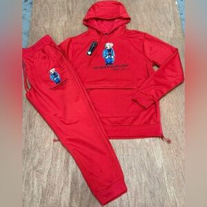 Polo bear hoodie zipper bag with pants